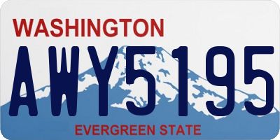 WA license plate AWY5195