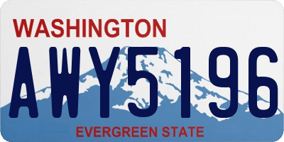 WA license plate AWY5196