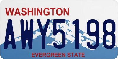 WA license plate AWY5198
