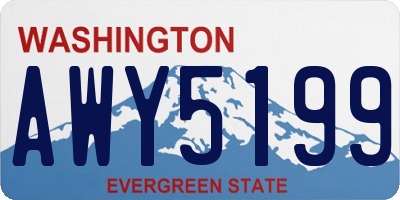 WA license plate AWY5199