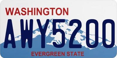 WA license plate AWY5200