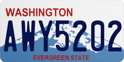 WA license plate AWY5202