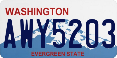 WA license plate AWY5203