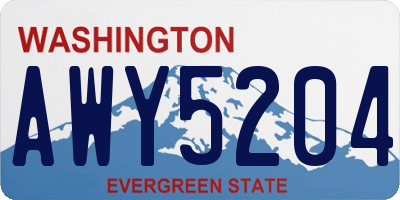 WA license plate AWY5204
