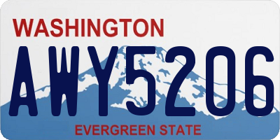 WA license plate AWY5206