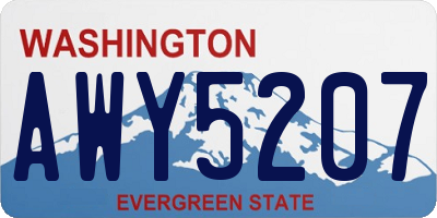 WA license plate AWY5207
