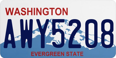 WA license plate AWY5208