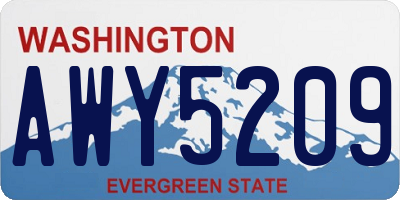 WA license plate AWY5209