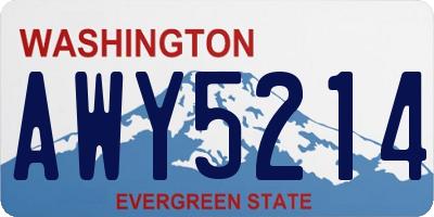 WA license plate AWY5214
