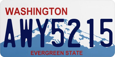 WA license plate AWY5215