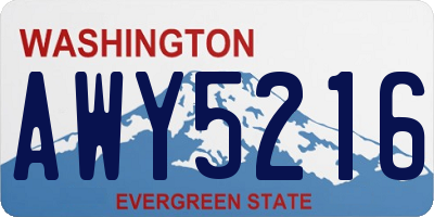 WA license plate AWY5216
