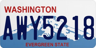 WA license plate AWY5218