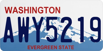 WA license plate AWY5219