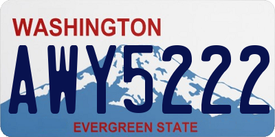 WA license plate AWY5222