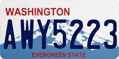 WA license plate AWY5223