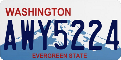 WA license plate AWY5224