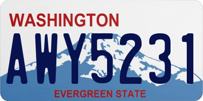 WA license plate AWY5231