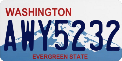 WA license plate AWY5232