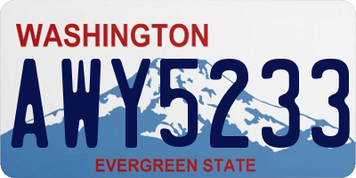 WA license plate AWY5233