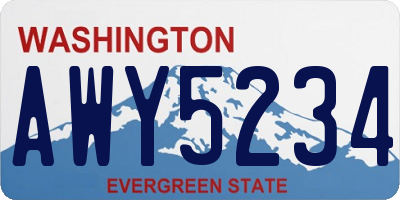 WA license plate AWY5234