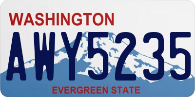 WA license plate AWY5235