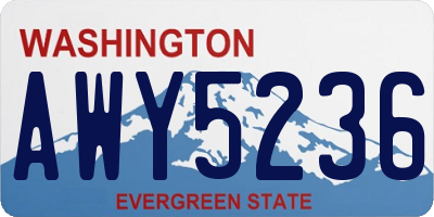 WA license plate AWY5236