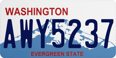 WA license plate AWY5237