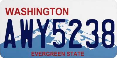 WA license plate AWY5238