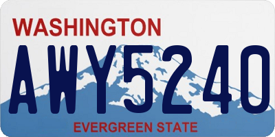 WA license plate AWY5240