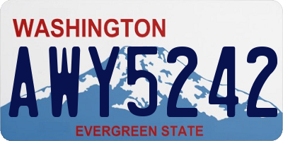 WA license plate AWY5242