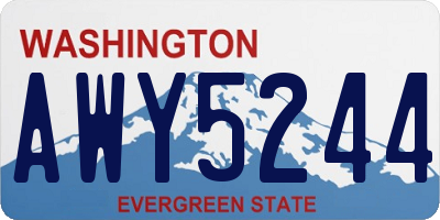 WA license plate AWY5244