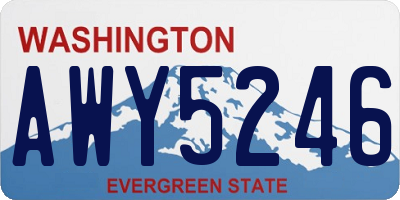 WA license plate AWY5246