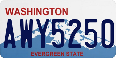 WA license plate AWY5250