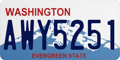 WA license plate AWY5251