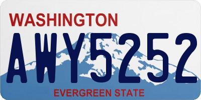 WA license plate AWY5252