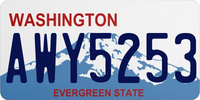 WA license plate AWY5253