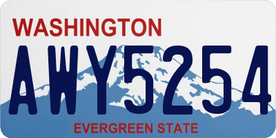 WA license plate AWY5254