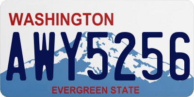 WA license plate AWY5256