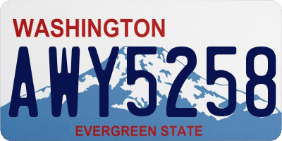 WA license plate AWY5258