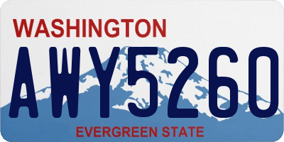 WA license plate AWY5260