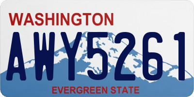 WA license plate AWY5261