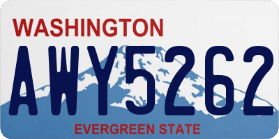 WA license plate AWY5262