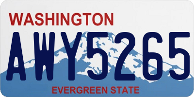 WA license plate AWY5265