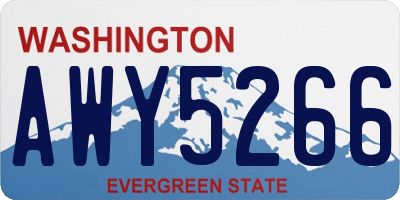 WA license plate AWY5266