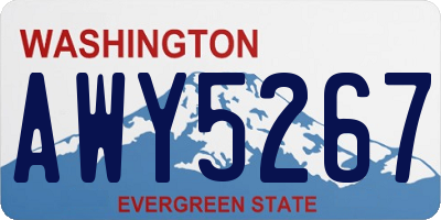 WA license plate AWY5267
