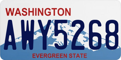 WA license plate AWY5268