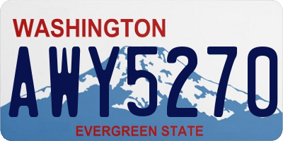 WA license plate AWY5270