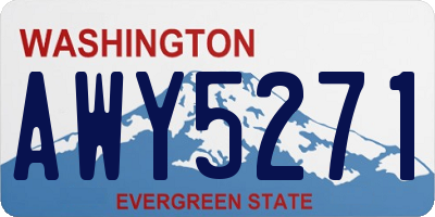 WA license plate AWY5271