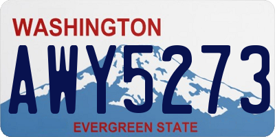 WA license plate AWY5273