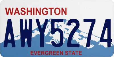 WA license plate AWY5274